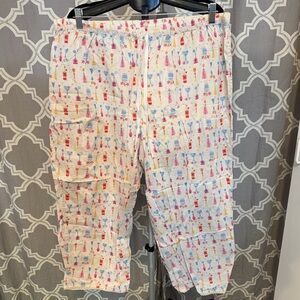 Cacique Lane Bryant lightweight cotton white Floral Pajama Pants size 22/24